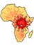 Africa map with 3d virus