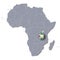 Africa map with Burundi