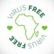 Africa map cornavirus free zone. Virus clear area.