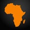 Africa map icon isolated on black background. Travel worldwide icon