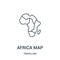 africa map icon vector from travelling collection. Thin line africa map outline icon vector illustration. Linear symbol