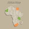 Africa map with individual states separated, infographics with icons