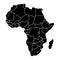 Africa map, a map of Africa divided into countries - vector