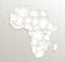 Africa map new political detailed map, separate individual states, with state city and sea names, natural paper blank