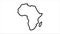 Africa Map sketch illustration hand drawn animation Alpha Luma Matte included.