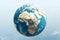 Africa Revealed: Isolated Earth Globe Illustration Showcasing the Continent\\\'s Splendor