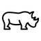 Africa rhino icon, outline style