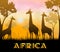 Africa Safari Showing Wildlife Reserve 3d Illustration