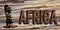 Africa sign board on wood