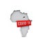 Africa simple 3D map with covid-19 red label 3D Rendering.