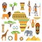 Africa symbols and travel set.