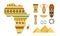 Africa symbols and travel vector set.