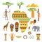 Africa symbols and travel vector set.