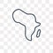 Africa vector icon isolated on transparent background, linear Af