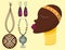 Africa vector icons jungle tribal and maasai ethnic african woman ancient safari traditional travel culture illustration