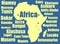 Africa vector map yellow on white background. High detailed illustration.