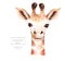 Africa watercolor savanna giraffe, animal illustration. African Safari wild cute exotic animals face portrait character