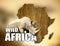 Africa Wildlife Map Design with rhino
