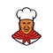 African American Baker Chef Cook Mascot