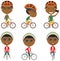 African-American bicycle rider boys