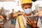 African American black women teen worker wearing face shield or disposable face mask during working in factory for prevent