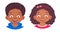 African american boy and girl icon. Portrait of african boy and girl vector illustrations