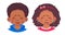 African american boy and girl icon. Portrait of african boy and girl vector illustrations