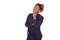 African American business woman with folded arms looking up , i