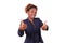 African American business woman making thumbs up gesture - Black