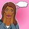 African american business woman shocked face with staring eyes and open mouth with speech bubble in pop art comic sketch style.