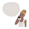 African American business woman talking on mobile phone vector