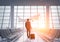 African American businessman in airport