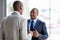 African american businessmen conversation