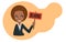 African american businesswoman holding board with we are hiring text. Flat illustration with copyspace.