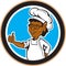 African American Chef Cook Thumbs Up Circle