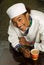 African American Chef Drinking Coffee