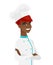 African-american confident chef with folded arms.