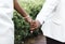 African American couple getting married at an island