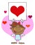 African American Cupid Girl With Banner Heart