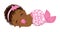 African American Cute Baby Mermaid with Pacifier