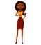 African American discouraged girl. Unhappy business-lady. African irritated girl. Vector.