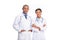 african american doctors in white coats with stethoscopes,