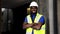 African American engineer worker pose for portrait for industrial and factory usage