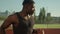 African American ethnic male jogger runner sporty man sportsman runner athlete running cardio exercise morning workout