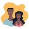 African American exotic looking Pacific Islander couple Love Happiness Relationship concept