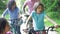 African American Family On Cycle Ride In Countryside