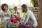 African American family enjoy in the Christmas morning together