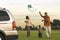 African American Family Flying Kite