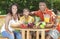 African American Family Healthy Eating Outside