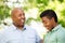 African American father and teen son.